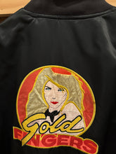 Load image into Gallery viewer, Vintage Distressed Gold Fingers Club Bomber Jacket (XL)
